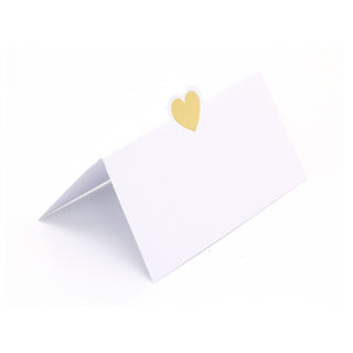 Pack Of 10 Gold Heart Wedding Place Cards | Wedding Table Name Cards White Place Card For Table | 10 Piece Small Tent Cards Place Name Cards