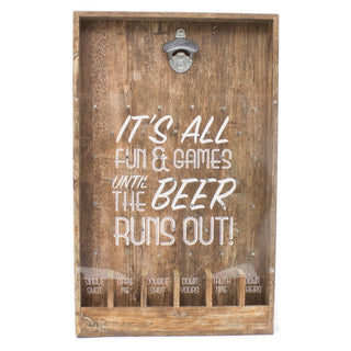 33x53cm Wooden Bottle Opener Beer Game - Bottle Top Drinking Game - Fun Bottle Caps Drinking Games for Adults