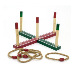 Wooden Quoits Garden Game | Kids Hoopla Rope Ring Toss Game Outdoor Lawn Games