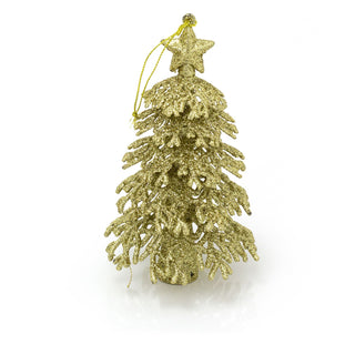 Gold Glitter Christmas Tree Shaped Hanging Decoration | Novelty Hanging Christmas Tree Ornament | Xmas Bauble Christmas Bauble Christmas Decor
