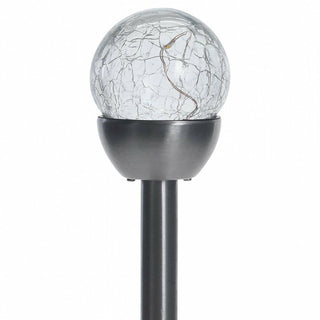Pack Of 5 LED Solar Garden Stake Lights | Crackled Glass Globe Pathway Lights