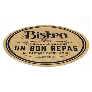 36cm French Design Jute Placemat | Round Kitchen Dining Table Place Mat