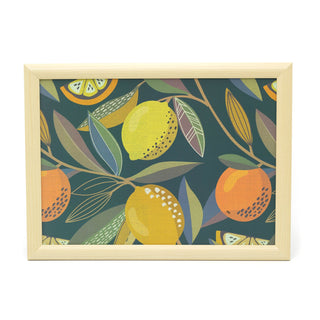 Citrus Zest Lap Tray With Cushion | Large Bean Bag Lap Tray - 43x32cm