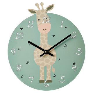 Kids Safari Animal Wall Clock Childrens Wooden Jungle Animal Wall Mounted Clock