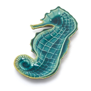 Teal Ombre Ceramic Seahorse Trinket Dish | Nautical Jewellery Dish trinket Tray