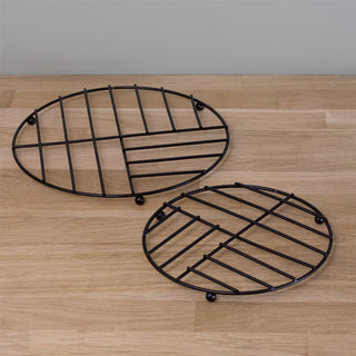 Set Of 2 Black Iron Trivet Stands | 2 Piece Pot And Pan Stand Metal Trivet Trays