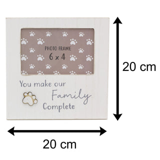 6 X 4 Dog Picture Frame Cat Photo Frame | White Pet Photo Frame With Quote | Paw Print Family Photo Frames