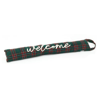 81cm Tartan Fabric Door Draught Excluder | Green Plaid Draft Excluder Door Cushion | Welcome Draught Excluder For Doors Door Draught Cushion