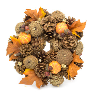 24cm Autumn Wreath Pumpkin Door Decoration | Thanksgiving Wreath Halloween Wreath | Christmas Wreath - Design Varies One Supplied