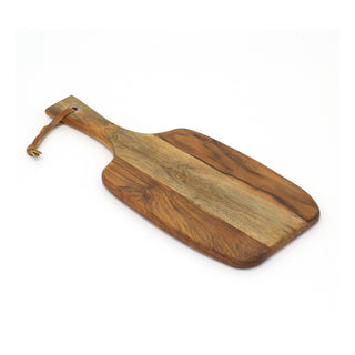 42cm Acacia Wood Paddle Chopping Board | Wooden Cutting Board Antipasti Serving Paddle Board Platter | Rustic Wood Tapas Food Serving Tray