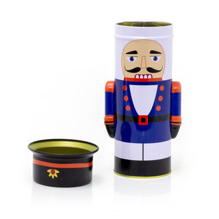 Christmas Nutcracker Storage Tin | 3D Nutcracker Soldier-Shaped Biscuit Tin