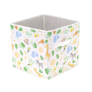 Foldable Nursery Storage Box | Childrens Jungle Safari Fabric Storage Basket