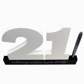 Wooden Birthday Signature Plaque ~ Happy 21St Birthday Gift
