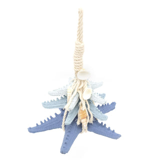Set Of 3 Resin Starfish Nautical Decoration | Nautical Ornament Hanging Seaside Decoration | Ocean Triple Starfish Ornament