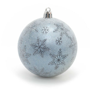 6 Piece Frosted Blue Christmas Baubles | Christmas Tree Decorations | Blue Xmas Baubles Christmas Decor