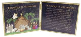 Freestanding Double Plaque Nativity Christmas Story Decoration Sign