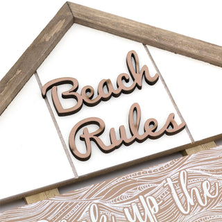 Nautical Beach Rules Wall Plaque | Beach Hut Sign - Wall Art Coastal Decor