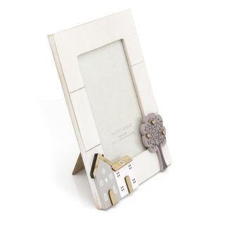 5 x 7 Wooden House Photo Frame Single Aperture Shabby Chic Photo Frame | White Picture Frame Freestanding Photo Frame | Wall Mounted Picture Frame