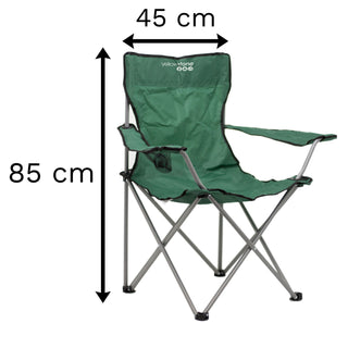Green Portable Folding Camping Chair | Outdoor Fold Out Lightweight Camp Chairs | Picnic Chairs Folding Armrest Cup Holder