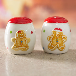Christmas Gingerbread Salt & Pepper Shakers | White Ceramic Salt And Pepper Pots