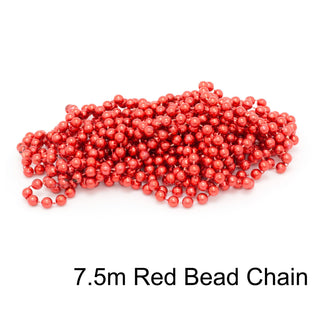 7.5m Red Bead Chain | Christmas Tree Bead Garland Decoration | Bead String Christmas Decorations