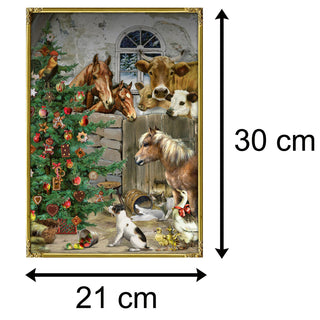 Traditional Christmas Advent Calendar | The Animals Advent Calendar | Christmas Tree Picture Advent Calendar A4