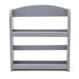 Grey Wooden 2 Tier Spice Rack | Wall Mounted 2 Shelf Kitchen Spice Cabinet