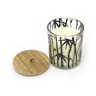 Bamboo Breeze Scented Candle In Glass Jar | Fragranced Candle Holder Aroma Candle And Pot | Botanical Candle Holder With Fragrance Candle Decoration
