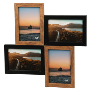 Two Tone 4 Aperture Multi Photo Frame | Wall-Mounted Collage Picture Frame