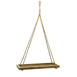 58cm Wooden Garden Shelf Flower Pot Planter Holder | Outdoor Hanging Swing Shelf | Hanging Flower Pot Shelf Patio Garden Balcony Plant Stand