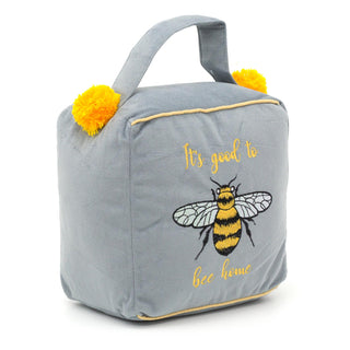 Bee Grey Cube Fabric Doorstop ~ Beautiful Home Door Stop
