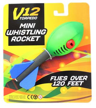 V12 Torpedo Mini Flying Whistling Rocket Throwing Toy Game ~ Colour Varies