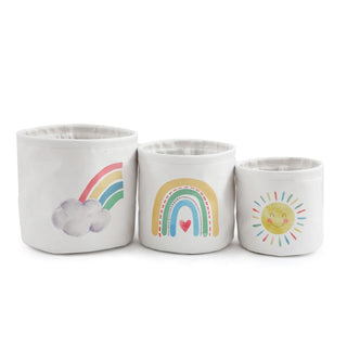 Set Of 3 Baby Rainbow Storage Baskets | Children's Toy & Nursery Storage Boxes