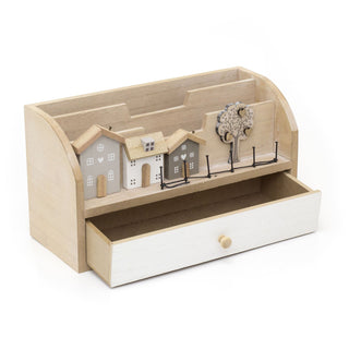 Shabby Chic Wooden House Family Tree Letter Rack | Wooden Letter Rack Letter Holder | Letter Storage Letter Rack Organiser
