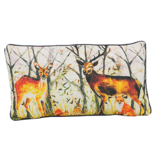 Majestic Stag Scatter Cushion | Fabric Filled Sofa Cushion | Deer Bed Throw Pillow With Cover