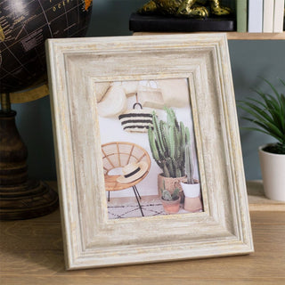 5x7 Antique Style White Washed Photo Frame Wall Mounted Single 5x7 Picture Frame