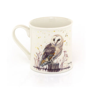 Barn Owl Fine China Coffee Cup | Woodland Owl Wildlife Tea Mug for Hot Drinks