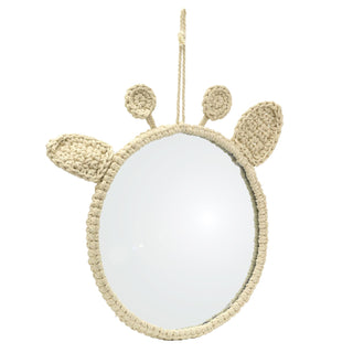 Macrame Giraffe Mirror | Wall Accent for Kids' Bedroom and Nursery - 35cm