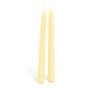 1 Pair of Cream Tapered Dinner Candles | 2 Hand-dipped Vegan Candles - 22cm