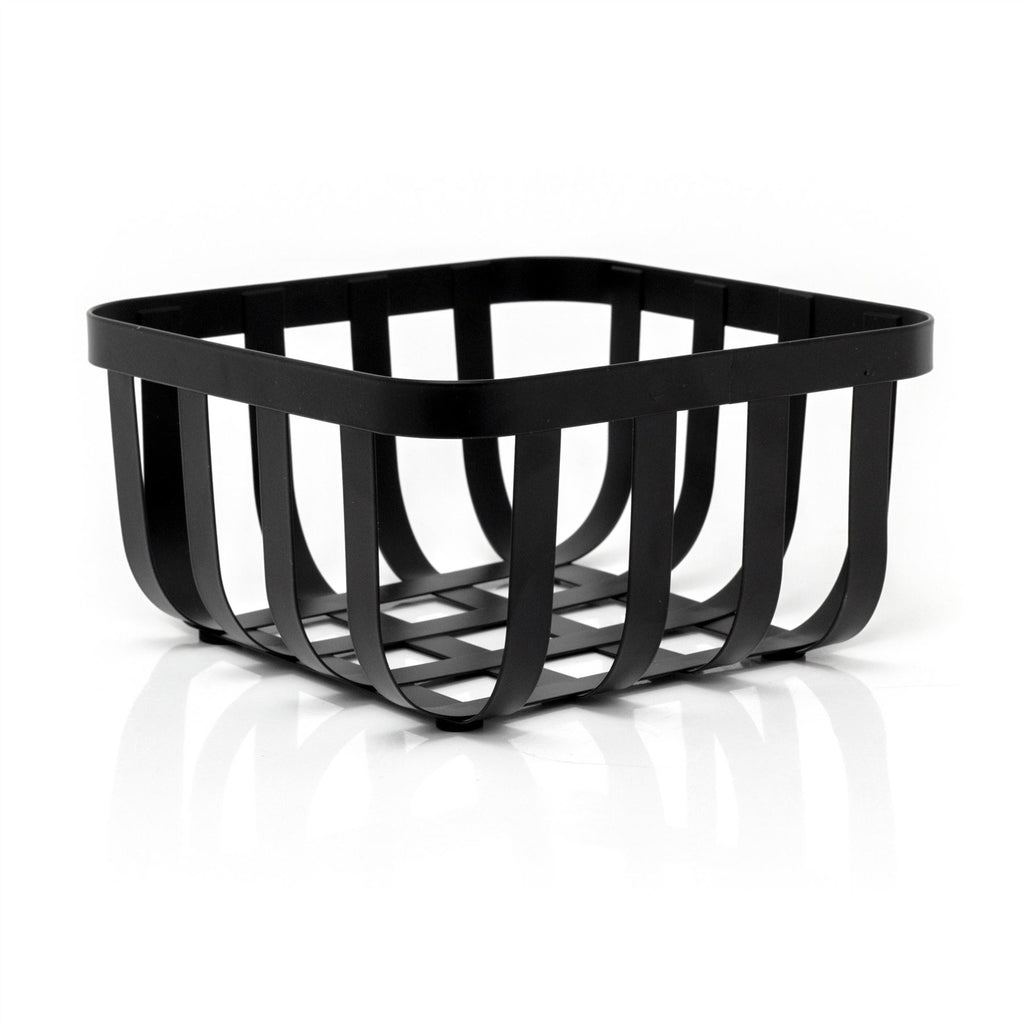 Modern Square Black Metal Fruit Bowl Kitchen Fruit & Vegetables Stor