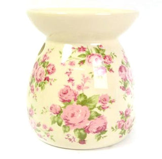Vintage Rose Ceramic Essential Oil Burner & Candle Holder - Aromatherapy Gift