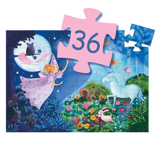 Djeco DJ07225 Silhouette Puzzles The Fairy And The Unicorn Jigsaw Puzzle 36 pcs