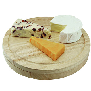 21cm Round Wooden Cheese Board | Cheese Serving Platter Set | Charcuterie Platter And Serving Meat Board