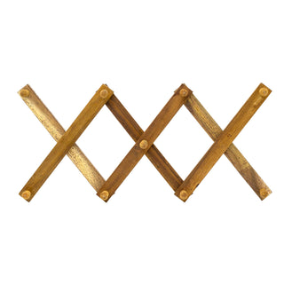 Expandable Wooden Coat Rack | Accordion Wall Mounted Coat Rack With 9 Hooks