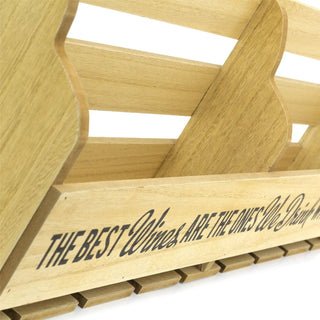 72cm Wooden Wine Bottle Holder And Glasses Storage Rack | Wall Mounted Organiser | Mini Bar Kitchen Decor