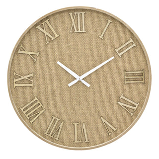 50cm Serenity Woven Wall Clock | Rustic Wooden Boho Wall Hanging Clock | Large Wall Clock Wall Mounted Rattan Clock