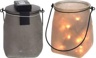 Stunning Stone Effect Decorative Mason Jar Lantern With Led Lights