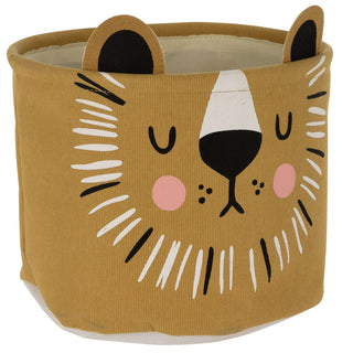 Set Of 2 Childrens Fabric Storage Baskets | Kids Toy Storage Boxes - Lion