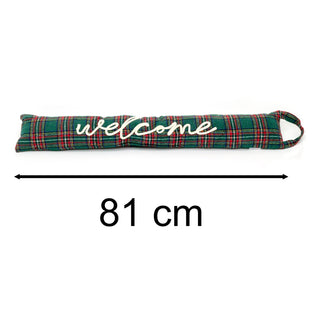 81cm Tartan Fabric Door Draught Excluder | Green Plaid Draft Excluder Door Cushion | Welcome Draught Excluder For Doors Door Draught Cushion