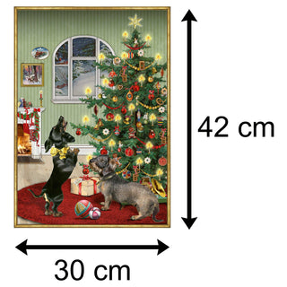 Traditional Christmas Advent Calendar | Dachshund Sausage Dog Advent Calendar | Christmas Puppy Picture Advent Calendar